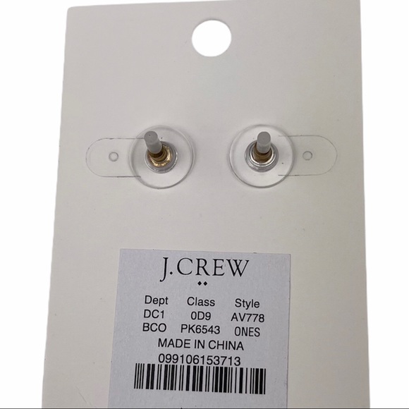 J.CREW Heart Earrings Enamel Bright Coral Crystals - Picture 4 of 6